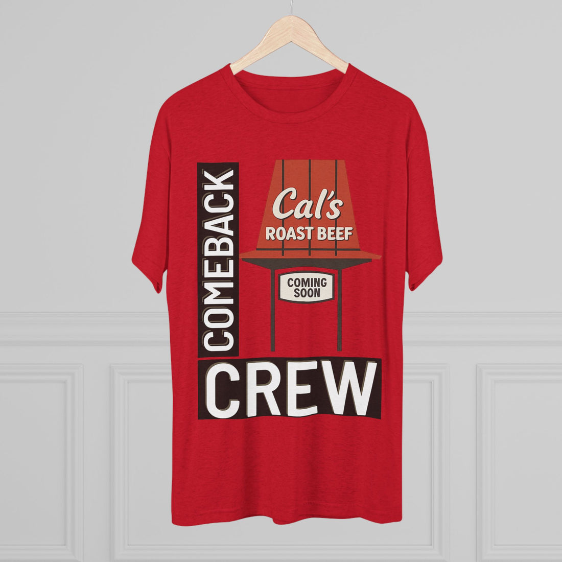 Cal's Roast Beef VINTAGE SCRIPT TEE, Tri-Blend Shirt, Casual Wear, Gift for Foodies, Restaurant Lover's Apparel